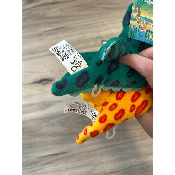 Vintage Lot Of 2 Stuffed Dinosaurs Plush Beanie Boppers 1997 Fantasaurs 24K Co. - Picture 4 of 5